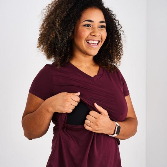 Latched Mama Copper V-Neck Boyfriend Tee, XL, NWT - Picture 5 of 5